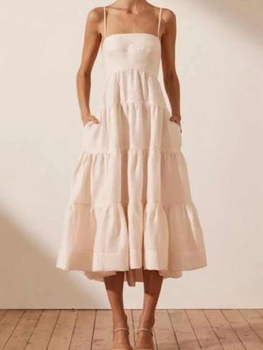Shona Joy Elsa Tiered Midi Dress